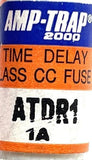 Lot of (4) Amp-Trap ATDR1 Time Delay Class CC Electrical Fuse 1A 600VAC 300VDC