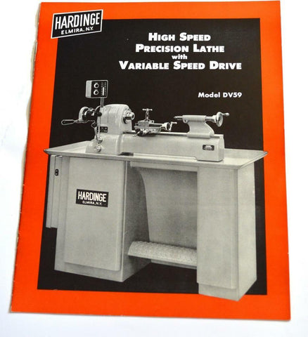 HARDINGE DV59 HIGH SPEED PRECISION LATHE WITH VARIABLE SPEED DRIVE BROCHURE