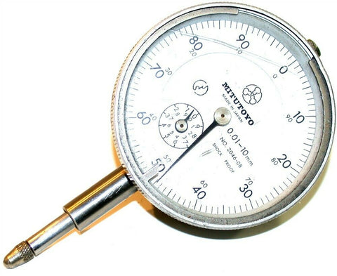 Mitutoyo Dial .01mm- 10mm Indicator W/ Revolution Counter Model 2046-08