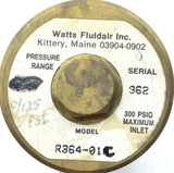 Watts R364-01C Brass Pneumatic Pressure Regulator 1/8" NPT 0-125PSI 10SCFM