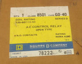 New Square D  8501G0-40  Control Relay 110/120 VAC Coil 60 Hz 4 N.O. Contacts