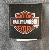 Harley Davidson Motorcycle Men's Skull Back Graphic Gray Shirt Size Large