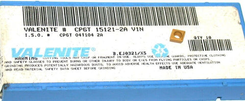 Lot of 9 New Valenite Carbide Tin Coat Inserts CPGT 15121-2A V1N