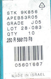 Lot of 9 New Ingersoll Carbide Milling Inserts APEB53R05 J05