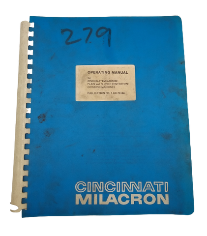 Cincinnati Milacron - Centertype Grinding Machines Operating Manual (1977)