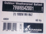 New Philips Advance  79W6542001  Metal Halide Ballast 1000 Watt 480 VAC USA