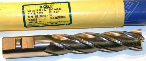 DoAll 1" Diameter 1" Shank 4 Flute X Long HSS End Mills 42536 New