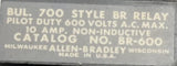 Allen-Bradley BR-600 BUL. 700 Style BR Relay Pilot Duty 600VAC 10A Non-Inductive