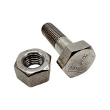 3/4-10 x 3" Stainless Steel Hex Head Bolt Fastener Grade B8MSH & Nut Grade 8M