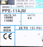 MAC 811C-PM-114JM-152 4-Way Solenoid Valve 1/4" NPTF 110/120V W/ PPE-114JM Valve