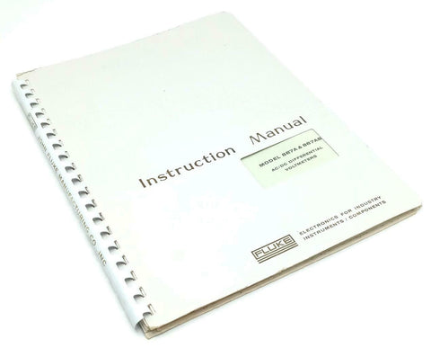 Fluke Model 887A & 887AB AC/DC Differential Voltmeter Instruction Manual