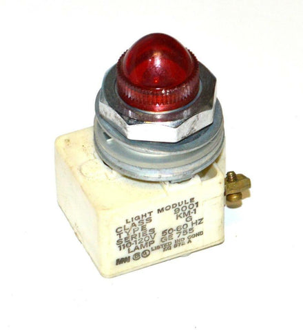 ALLEN BRADLEY AB 9001 TYPE KM-1 RED LIGHT MODULE 110-120 VOLTS