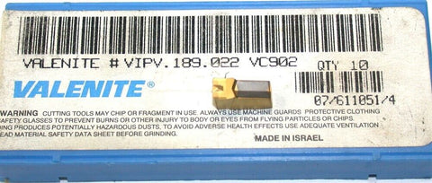 Lot of 7 Valenite Grooving & Turning Inserts VIPV.189.022 VC902