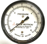 EG&G Rotron 271949000 Pressure Gauge 0-6 PSI 0-160"H20 1/4" NPT Bottom Mount