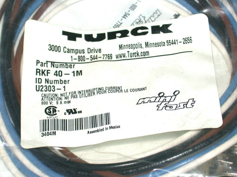 BRAND NEW TURCK MINI FAST CABLE RKF 40-1M (QTY:2)