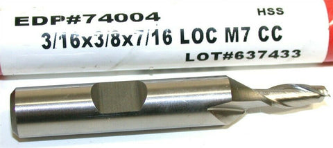 Up to 3 New Brubaker 3/16" Diameter 3/8" Shank 2 Flute HSS End Mill 74004