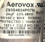 Aerovox Z93S4824P07N Capacitor 24 uF 480 Volts