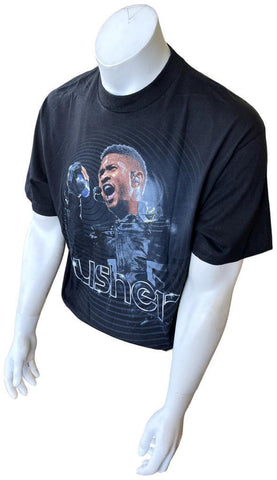 Alstyle Men's Usher Graphic Black Short Sleeve Shirt Size Large