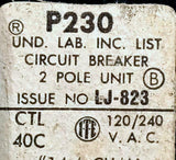 Siemens ITE Pushmatic P230 2 Pole Circuit Breaker 30A 120/240VAC 1 Phase Bolt-On
