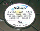 SOFASCO  AB1213V1HBL   AXIAL AC FAN BLOWER MOTOR ASSEMBLY 100-125 VAC