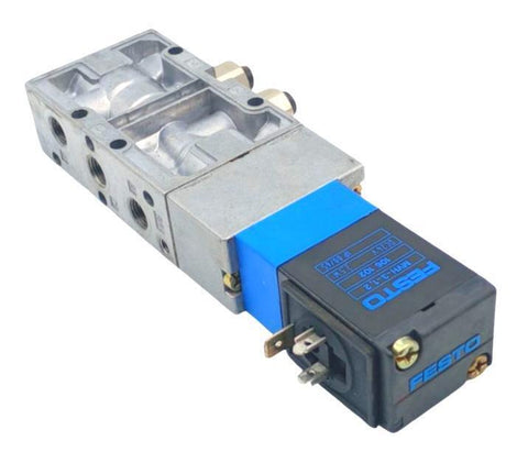 Festo MVH-5-1/8 B-VI Solenoid Valve W/ MVH-3-1,2 Solenoid Coil 145PSI 24VDC