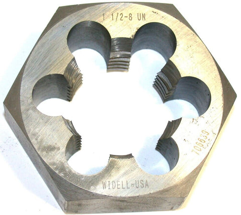 Widell Hex Rethreading Die for 1 1/2"-8 UN Thread 706639 Made in the USA New