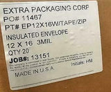 Extra Packaging EP12X16W/TAPE/ZIP Insulated Envelope 12" X 16" 3 MIL -Case of 20