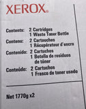 Xerox 6R1146 Black Toner Cartridge 2 Pack w/ Waste Bottle Genuine OEM