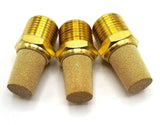 Unbranded 1/2" Brass Male Pneumatic Exhaust Muffler Silencer (Lot of 3)