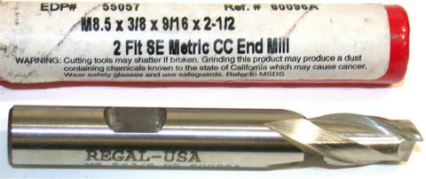 Up to 11 New Regal 8.5mm 2 Flute HSS End Mill 55057