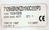 Honeywell 71295SN2KZ01N0C222P3 Solenoid Valve 110-120 Volts