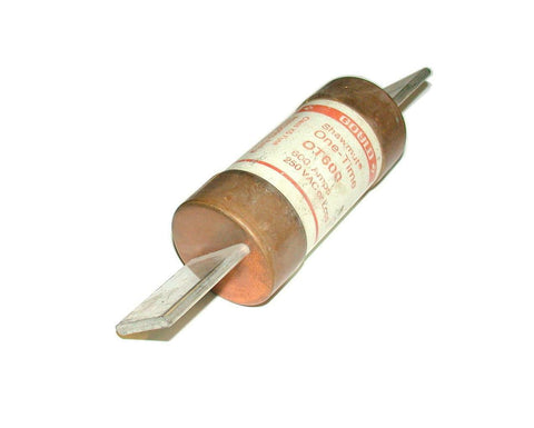 GOULD SHAWMUT FERRAZ ONE-TIME 600 AMP FUSE 250 VAC MODEL OT600
