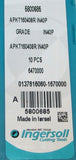 Lot of 10 New 5800685 Ingersoll Carbide Milling Inserts APKT160408R IN40P