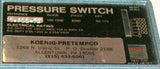 NEW KOENIG-PRETEMPCO PRESSURE SWITCH 15 AMP MODEL 01-911-72