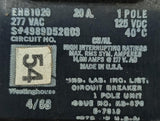 Lot of (2) Westinghouse EHB1020 1 Pole Circuit Breaker 20A 277VAC