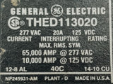 Lot of (2) General Electric THED113020 1 Pole Circuit Breaker 20A 277VAC 125VDC