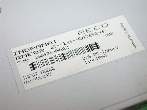 BOSCH REXROTH INDRAMAT INPUT MODULE 24V RME02.2-16-DC024
