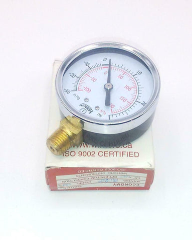 New Winters  1953  Bottom Mount Pressure Gauge 1/4 NPT 0-30 PSI 2" Face