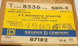 New Square D  8536SBO-2  Magnetic Motor Starter 220/240 VAC NEMA Size 0 Series A