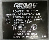 Regal Electronics Inc. DT2407A5-1AN Power Supply 24 VAC @ 7.5 Amps R97-0402AT