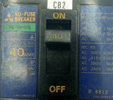 Mitsubishi NF50-CS 3 Pole Circuit Breaker 40A 600V