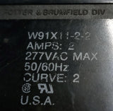 Potter & Brumfield W91X11-2-2 1 Pole Circuit Breaker 2A 277VAC 50/60HZ