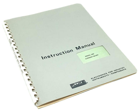 Fluke Model A90 Current Shunt Instruction Manual
