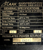 AAK Corp CM241 Regulated Power Source 24 Volts @ 1 Amp Output 105-132 VAC Input