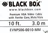Black Box EVNPS06-0010-MM Premium 10 Ft. VGA Cable W/ Ferrite Core, Male-Male