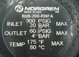 Norgren R08-200-RNFA Pneumatic Regulator 300PSI In 60PSI Out 1/4" NPT