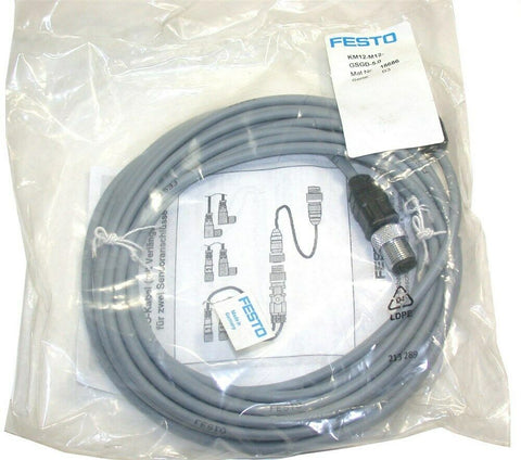 Up to 6 New Festo 18686 Connecting Cables KM12-M12-GSGD-5