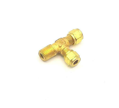 New  Parker Hannifin Brass Compression Branch Tee 1/4 NPT 1/4" Tubing
