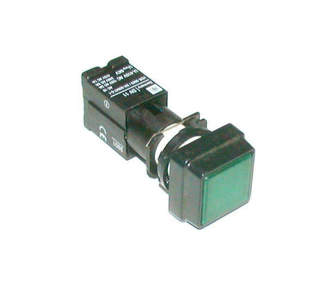 TELEMECANIQUE DV11  GREEN ILLUMINATED MOMENTARY PUSHBUTTON 1 N.C. 1 N.O. CONTACT