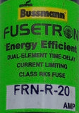 Lot of (4) Bussmann FRN-R-20 Fusetron Energy Efficient Time-Delay Fuse 20A 250V